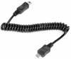 Micro USB 2 B Male to Mini USB 2 Male Spring Coiled Cable 80cm Black (OEM) (BULK)